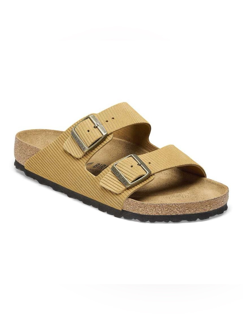 NIB Birkenstock Arizona Corduroy Two-Strap Sandal in Tan